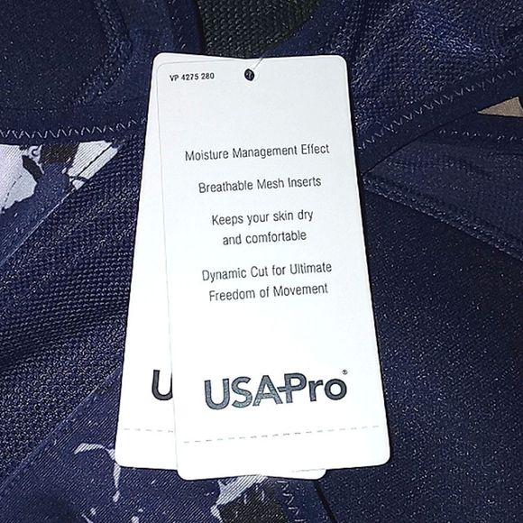 NEW USAPRO INDIGO MARBLE BLUE CROP TOP - Picture 5 of 5